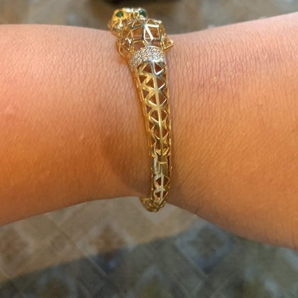 Double head panther bangle bracelet - Picture 10 of 11